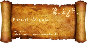 Makrai Ágota névjegykártya